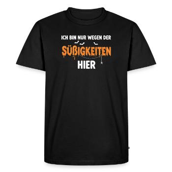 Halloween saying with bats and spider - Men's Premium Organic T-Shirt - black - Front - Nico (187cm)