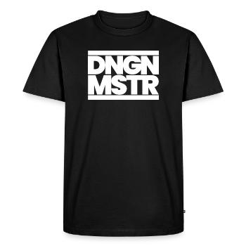 DNGN MSTR – RPG Game Master Design minimal Blanc - T-shirt Premium bio Homme - noir - Devant - Nico (187cm)
