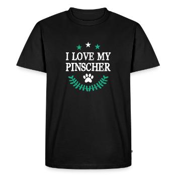 J’adore mon Pinscher - T-shirt Premium bio Homme - noir - Devant - Nico (187cm)