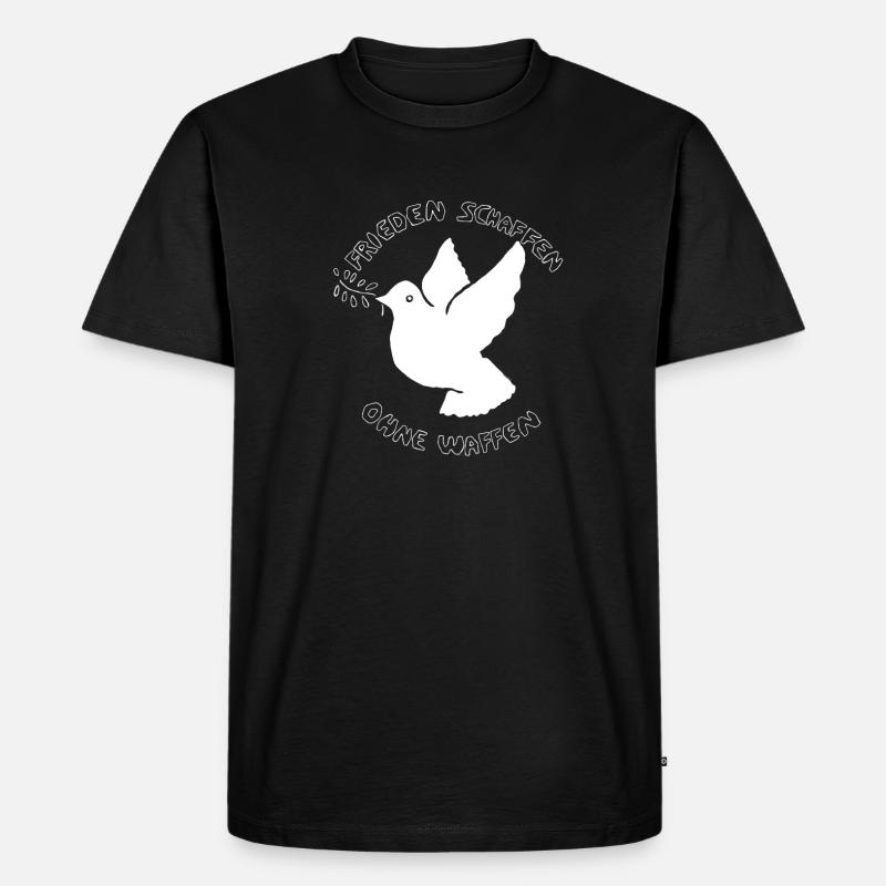 Frieden Schaffen: Friedenshoffnung auf Taube - Männer Premium Bio T-Shirt - Schwarz
