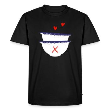 Letter x Breton bowls - Men's Premium Organic T-Shirt - black - Front - Nico (187cm)
