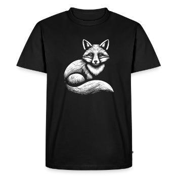 Fox illustration in black and white - Men's Premium Organic T-Shirt - black - Front - Nico (187cm)