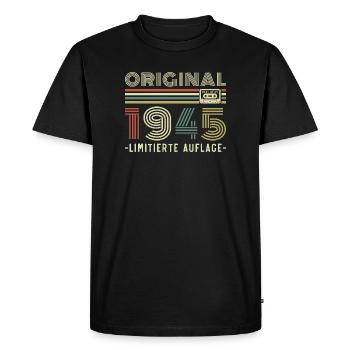 Original 1945 Jahrgang Vintage Geburtstag Retro - Men's Premium Organic T-Shirt - black - Front - Nico (187cm)