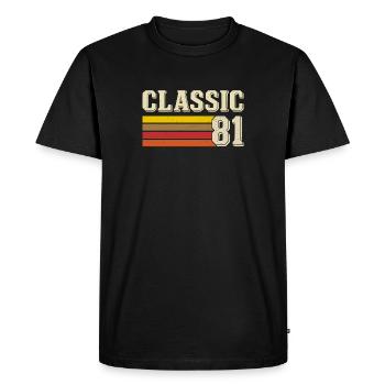 Retro Classic 81 – Born in 1981 Vintage Birthday - Men's Premium Organic T-Shirt - black - Front - Nico (187cm)