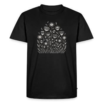 Motif floral ludique - T-shirt Premium bio Homme - noir - Devant - Nico (187cm)