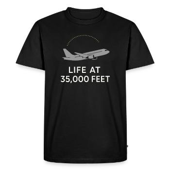Hôtesse de l’air Personnel navigant commercial Life Aviation - T-shirt Premium bio Homme - noir - Devant - Nico (187cm)