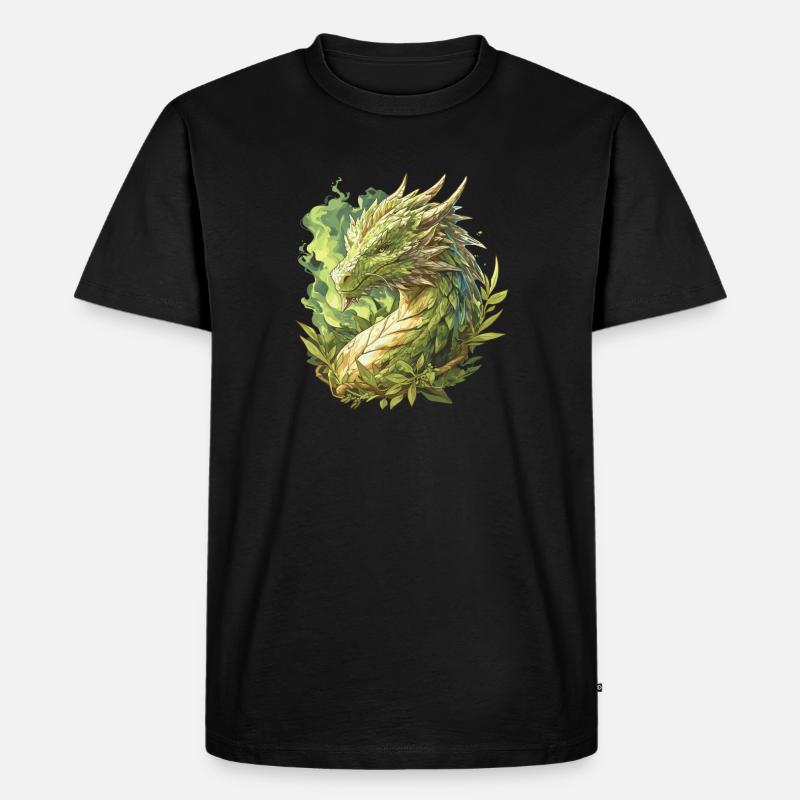 Drachen Drache - Männer Premium Bio T-Shirt - Schwarz