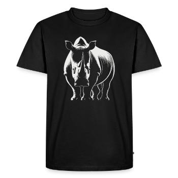 rhinocéros fort - Illustration de la faune - T-shirt Premium bio Homme - noir - Devant - Nico (187cm)