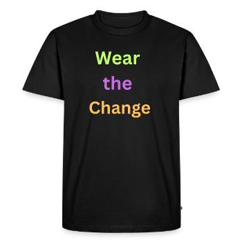 Renforcer la conception typographique du futur - T-shirt Premium bio Homme - noir - Devant - Nico (187cm)