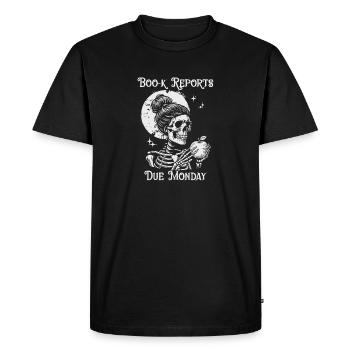 Funny Teacher Skeleton Halloween Classroom - Men's Premium Organic T-Shirt - black - Front - Nico (187cm)