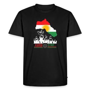 Drapeaux kurdes avec Kurdistan Kurde - T-shirt Premium bio Homme - noir - Devant - Nico (187cm)