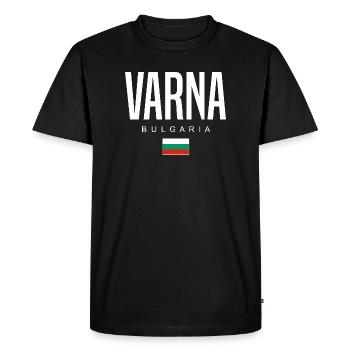 Varna Bulgaria - Men's Premium Organic T-Shirt - black - Front - Nico (187cm)
