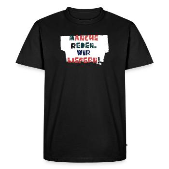 Parlez et agissez ! - T-shirt Premium bio Homme - noir - Devant - Nico (187cm)