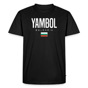 Yambol Bulgaria - Men's Premium Organic T-Shirt - black - Front - Nico (187cm)