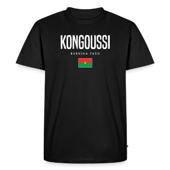 Kongoussi Burkina Faso - T-shirt Premium bio Homme - noir - Devant - Nico (187cm)