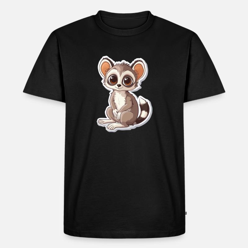 Lemur - Männer Premium Bio T-Shirt - Schwarz