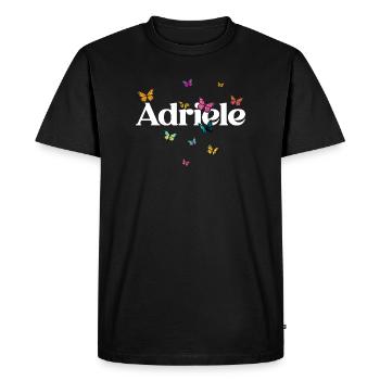 Beautiful girl's name with butterflies ADRIELE - Men's Premium Organic T-Shirt - black - Front - Nico (187cm)