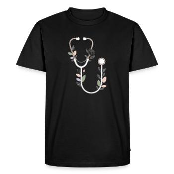 Conception de stéthoscope floral - T-shirt Premium bio Homme - noir - Devant - Nico (187cm)