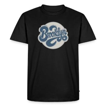 Typographie vintage Brooklyn - T-shirt Premium bio Homme - noir - Devant - Nico (187cm)