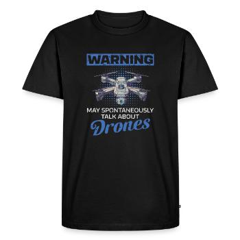 Pilote de drone drôle avec des dictons - T-shirt Premium bio Homme - noir - Devant - Nico (187cm)