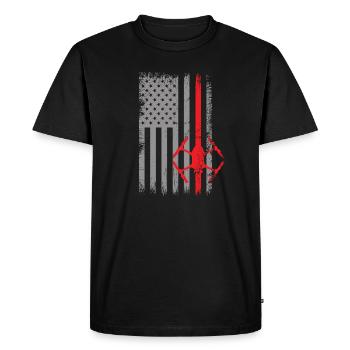 Pilote de drone américain avec drapeau américain - T-shirt Premium bio Homme - noir - Devant - Nico (187cm)