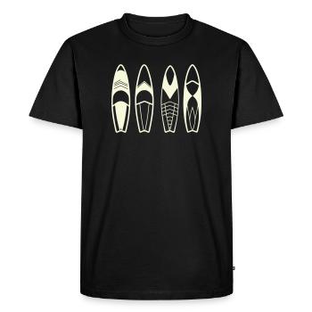 Planches de Surf Abstraites Minimalistes - T-shirt Premium bio Homme - noir - Devant - Nico (187cm)