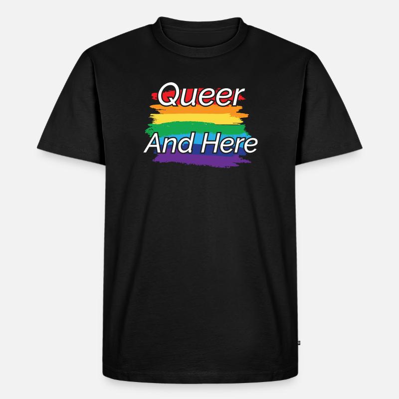 Queer Pride Regenbogen Design - Männer Premium Bio T-Shirt - Schwarz