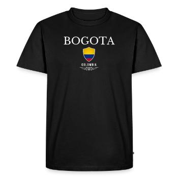 Bogotá Colombia, elegant minimalist design - Men's Premium Organic T-Shirt - black - Front - Nico (187cm)