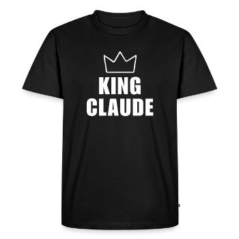 T-shirt pour homme avec le nom de Claude King Crown pour la fête des pères - T-shirt Premium bio Homme - noir - Devant - Nico (187cm)