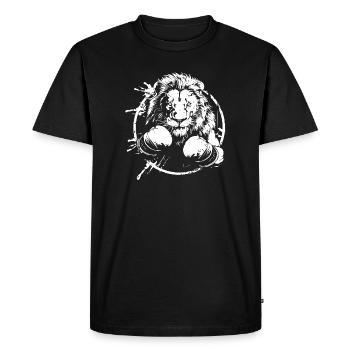 Lion Boxer Boxe MMA - T-shirt Premium bio Homme - noir - Devant - Nico (187cm)