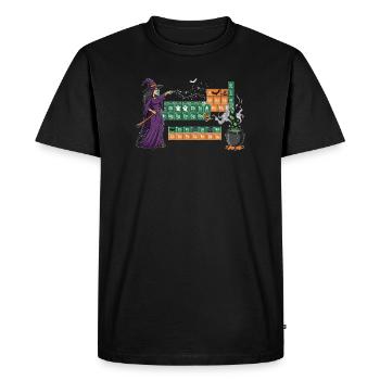Tableau périodique sur le thème des sorcières et des potions enchanteresses - T-shirt Premium bio Homme - noir - Devant - Nico (187cm)