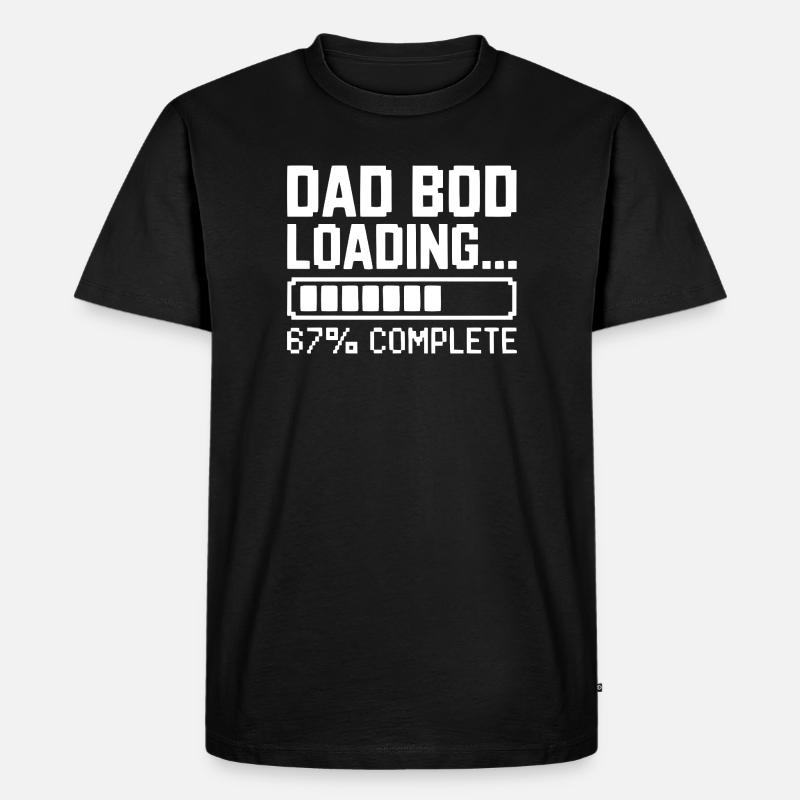 Papa Bod Loading - Männer Premium Bio T-Shirt - Schwarz