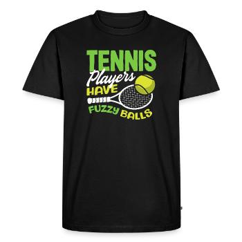Tennis Players Have Fuzzy Balls - Men's Premium Organic T-Shirt - black - Front - Nico (187cm)