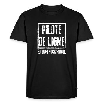 Airline Pilot Rock Edition - Men's Premium Organic T-Shirt - black - Front - Nico (187cm)