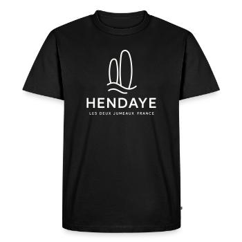 Motif Nature hendaye - T-shirt Premium bio Homme - noir - Devant - Nico (187cm)