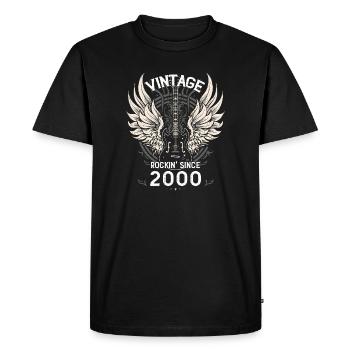 Vintage Rockin' Since 2000 – 25 ans de pure - T-shirt Premium bio Homme - noir - Devant - Nico (187cm)