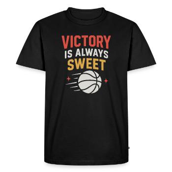 Design Basket Ball Victory Motivation - T-shirt Premium bio Homme - noir - Devant - Nico (187cm)