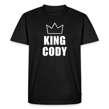 T-shirt pour homme avec le nom de Cody et la lettre C. - T-shirt Premium bio Homme - noir - Devant - Nico (187cm)