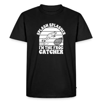 Frog Catcher Splash Splasher Frog - Men's Premium Organic T-Shirt - black - Front - Nico (187cm)