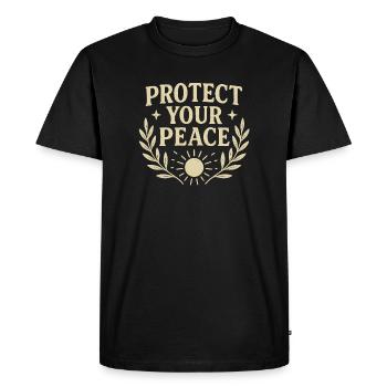 Protect Your Peace Inspirational Design - Men's Premium Organic T-Shirt - black - Front - Nico (187cm)