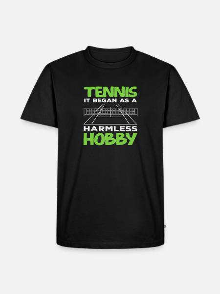 Tennis Player Harmless Hobby Fun - Men's Premium Organic T-Shirt - black