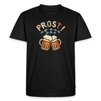 PROST! – Chopes à bière en mousse de style bavarois - T-shirt Premium bio Homme - noir - Devant - Nico (187cm)