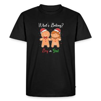 Révélation du sexe de Noël du futur papa - T-shirt Premium bio Homme - noir - Devant - Nico (187cm)