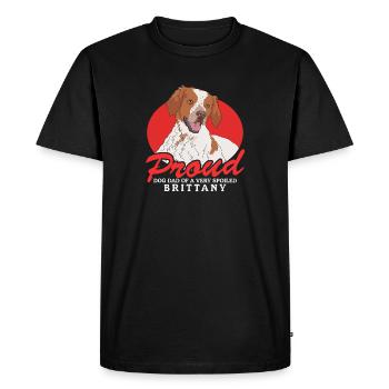 Brittany Dad Epagneul Breton Chien d’arrêt cadeau - T-shirt Premium bio Homme - noir - Devant - Nico (187cm)