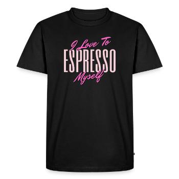 Exprimer l’amour Auto-citation Design - T-shirt Premium bio Homme - noir - Devant - Nico (187cm)