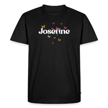 Beau nom de fille avec des papillons JOSEFINE - T-shirt Premium bio Homme - noir - Devant - Nico (187cm)