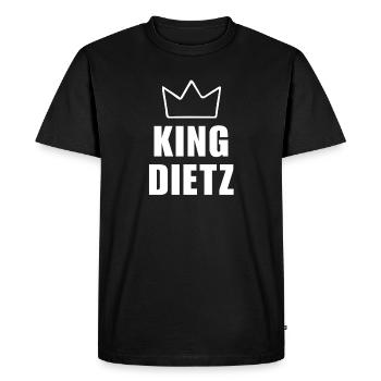 T-shirt avec le nom Dietz et la lettre D - King Crown - T-shirt Premium bio Homme - noir - Devant - Nico (187cm)