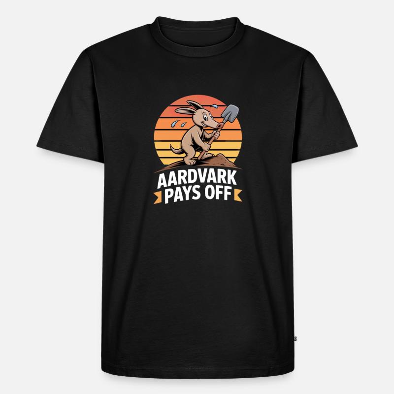 Aardvark Pays Off Erdferkel Motivation - Männer Premium Bio T-Shirt - Schwarz