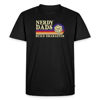 Les papas ringards créent un personnage de jeu de rôle sur table Geek Life - T-shirt Premium bio Homme - noir - Devant - Nico (187cm)