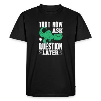 Public Fart Funny Inappropriate - Men's Premium Organic T-Shirt - black - Front - Nico (187cm)